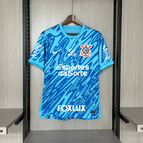 Camisa Corinthians Goleiro C/ Todos Patrocinadores 2024/25 - Azul